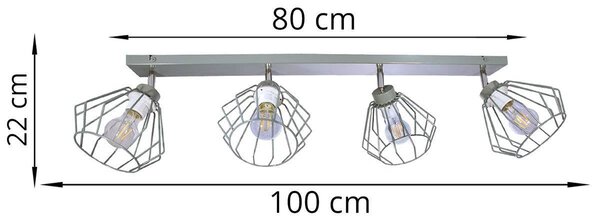 Bodové svítidlo Nuvola, 4x drátěné stínítko (výběr ze 3 barev), (možnost polohování)