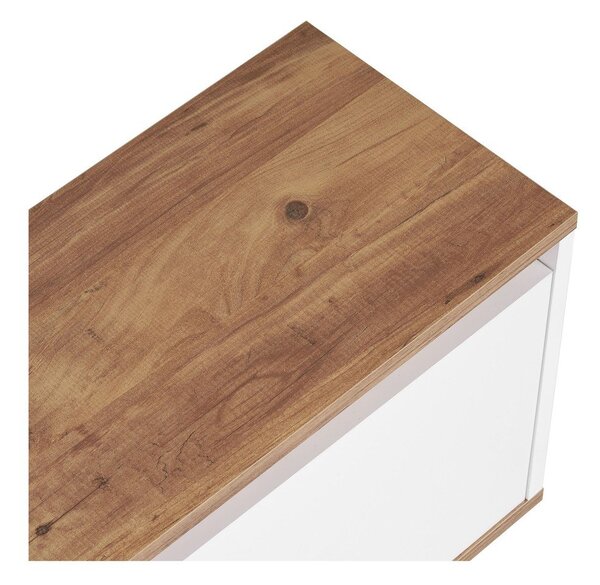 Bílý/v přírodní barvě TV stolek v dekoru borovice 160x42x30 cm Sentinel – Kalune Design