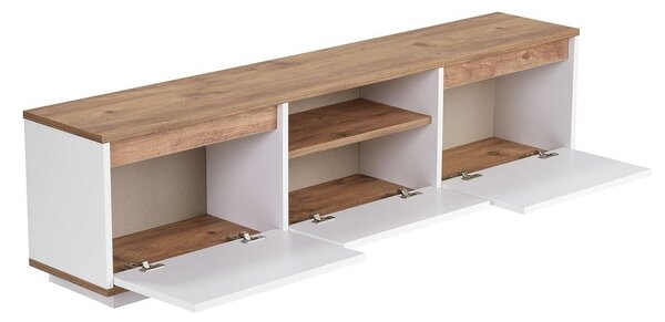 Bílý/v přírodní barvě TV stolek v dekoru borovice 160x42x30 cm Sentinel – Kalune Design
