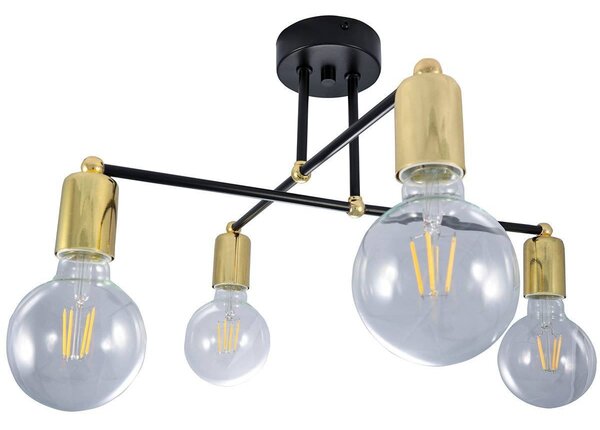 Stropní svítidlo Edison, zlaté tělo svítidla