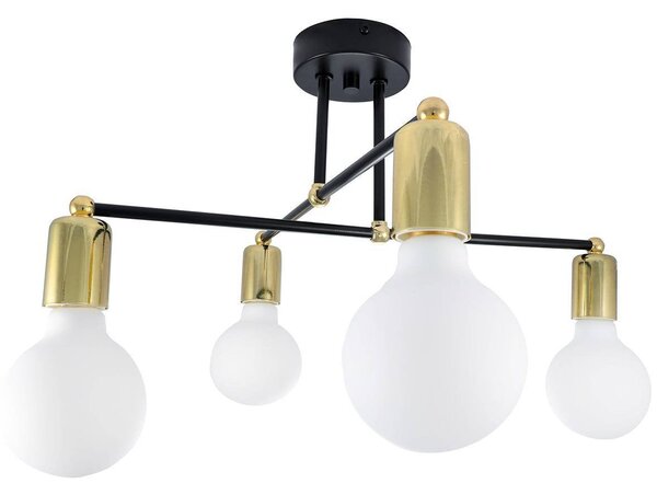 Stropní svítidlo Edison, zlaté tělo svítidla
