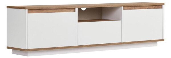 Bílý/v přírodní barvě TV stolek v dekoru borovice 160x42x30 cm Sentinel – Kalune Design
