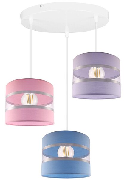 Závěsné svítidlo Elegance, 3x textilní stínítko (mix 8 barev), (výběr z 4 barev konstrukce), o