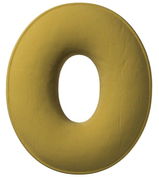 Yellow Tipi Olivově zelený sametový polštář písmeno O 40 cm
