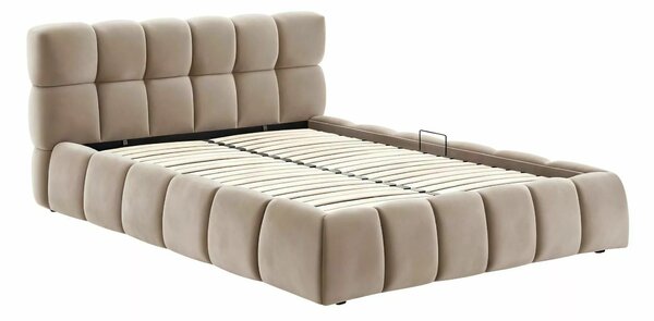 Manželská postel 140 cm Pommir (tmavě béžová)