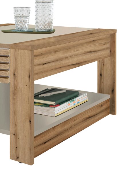 KONFERENČNÍ STOLEK, barvy dubu, kašmírová, kompozitní dřevo, 70/42/70 cm MID.YOU - Konferenční stolky, Online Only