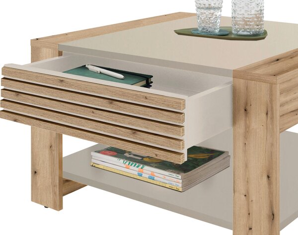 KONFERENČNÍ STOLEK, barvy dubu, kašmírová, kompozitní dřevo, 70/42/70 cm MID.YOU - Konferenční stolky, Online Only