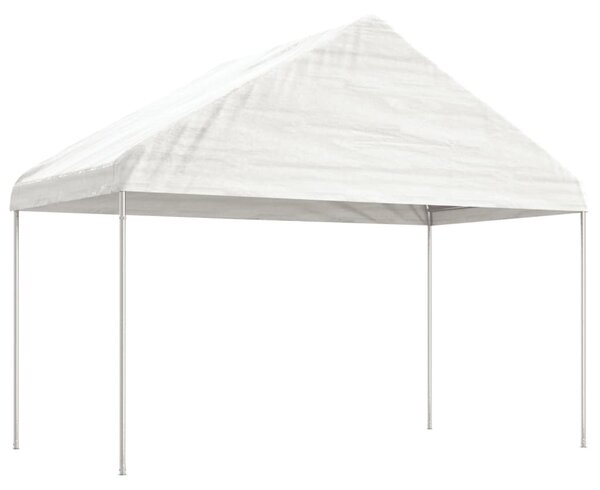 Altán se střechou bílý 6,69 x 4,08 x 3,22 m polyethylen