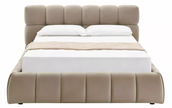 Manželská postel 140 cm Pommir (tmavě béžová)