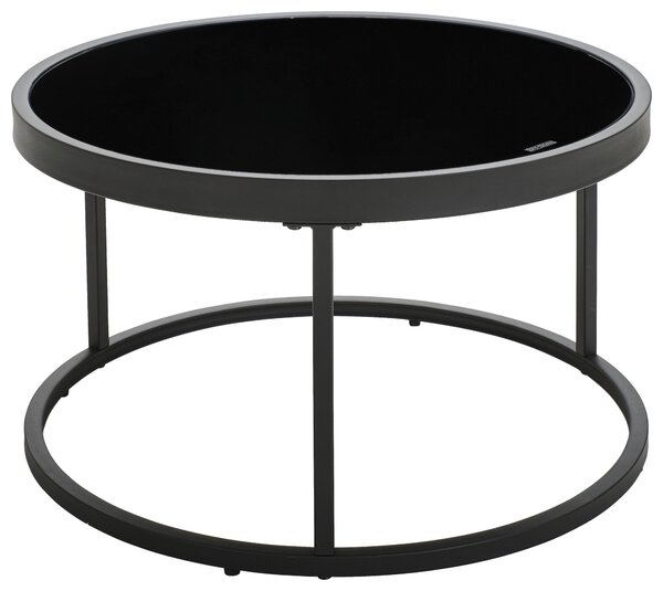 SADA KONFERENČNÍCH STOLKŮ, černá, světle šedá, kov, sklo, keramika, 80/65/80/65/40/38 cm MID.YOU - Konferenční stolky, Online Only