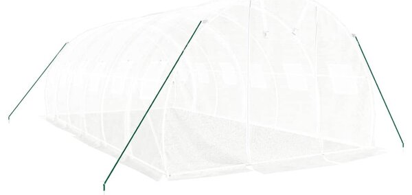 Skleník s ocelovým rámem bílý 18 m² 6 x 3 x 2 m
