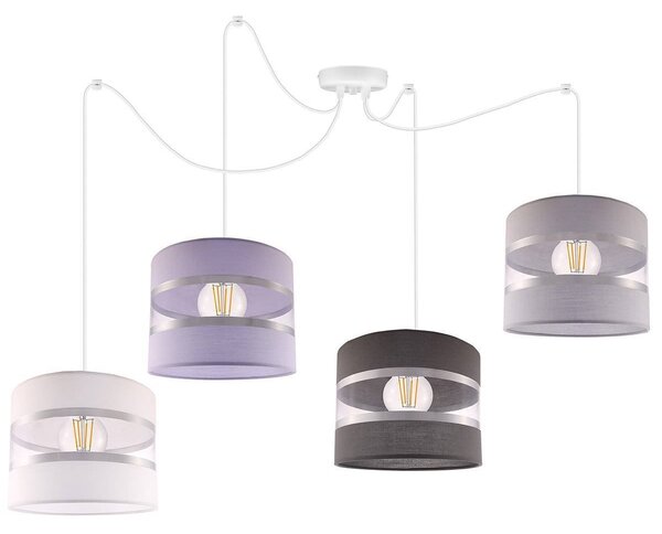 Závěsné svítidlo Elegance Spider, 4x textilní stínítko (mix 8 barev), w
