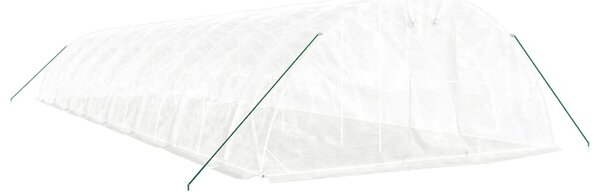 Skleník s ocelovým rámem bílý 80 m² 16 x 5 x 2,3 m