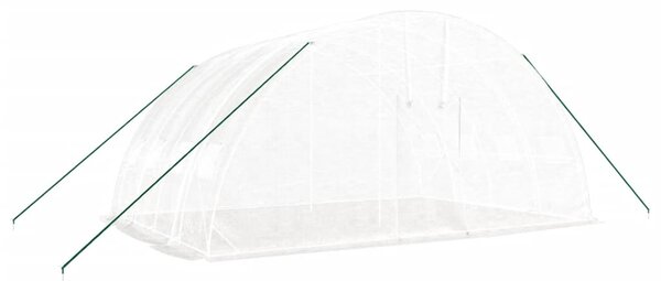 Skleník s ocelovým rámem bílý 24 m² 6 x 4 x 2,85 m