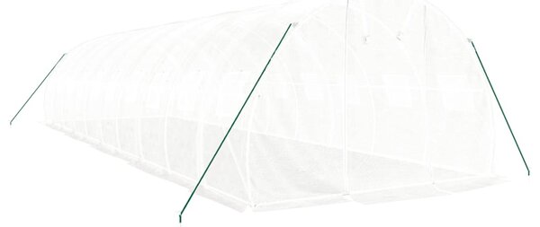 Skleník s ocelovým rámem bílý 30 m² 10 x 3 x 2 m