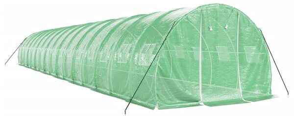 Skleník s ocelovým rámem zelený 48 m² 16 x 3 x 2 m