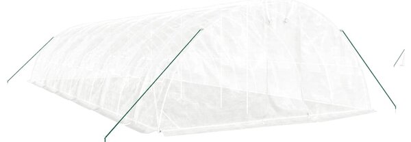 Skleník s ocelovým rámem bílý 60 m² 12 x 5 x 2,3 m