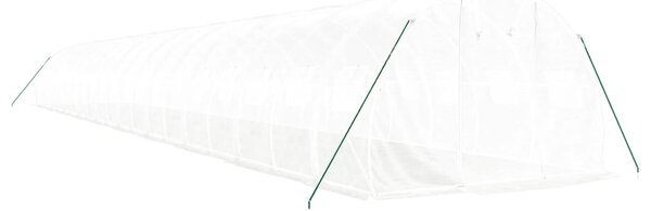 Skleník s ocelovým rámem bílý 60 m² 20 x 3 x 2 m