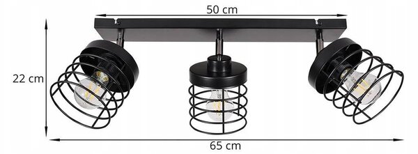 Bodové svítidlo Rosti, 3x drátěné stínítko (výběr ze 2 barev), (možnost polohování)