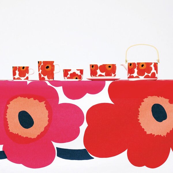 Marimekko Konvice Oiva Unikko 0,7l, červeno-bílá