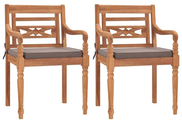 3dílný zahradní jídelní set a tmavě šedé podušky masivní teak