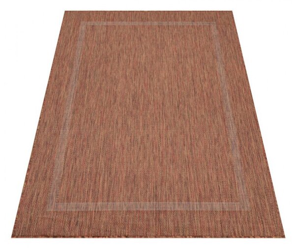 Šňůrkový koberec Relax ramka cihlový