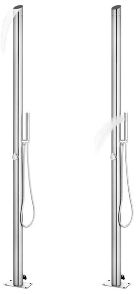 Zahradní sprcha s hnědou základnou 225 cm nerezová ocel