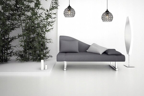 Závěsné svítidlo Crystal, 1x černé křišťálové stínítko