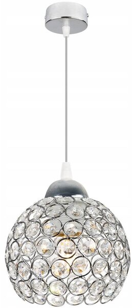 Závěsné svítidlo Crystal, 1x stříbrné křišťálové stínítko, ch