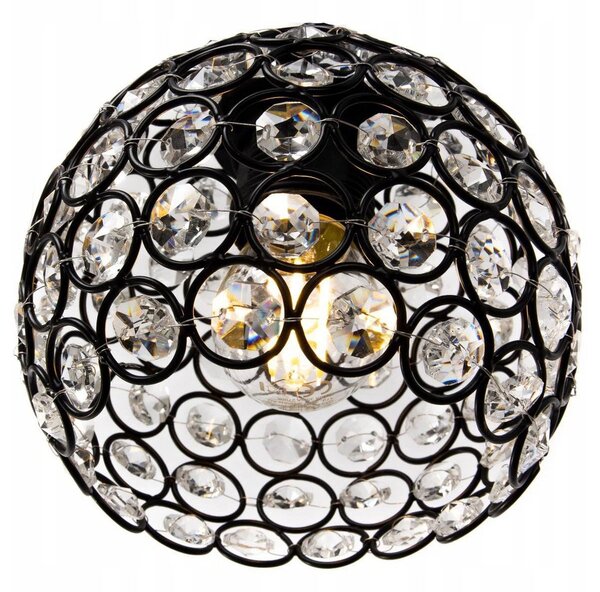 Závěsné svítidlo Crystal, 1x černé křišťálové stínítko
