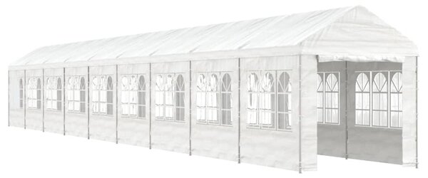 Altán se střechou bílý 20,07 x 2,28 x 2,69 m polyethylen