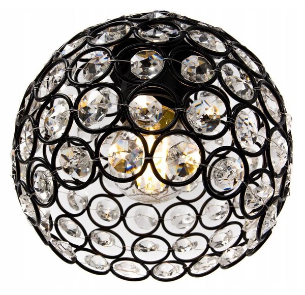Závěsné svítidlo Crystal, 3x černé křišťálové stínítko