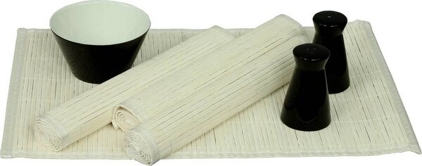 Prostírání bambusové, sada 4ks, bílá barva