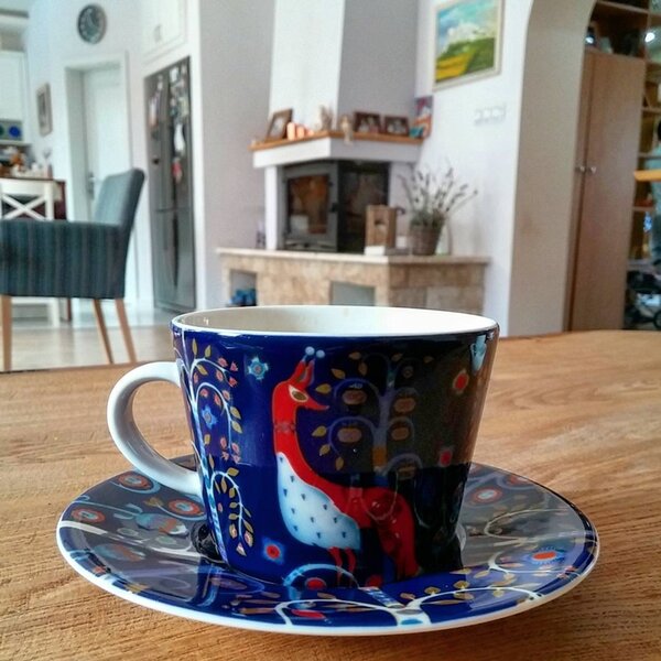 Iittala Šálek s podšálkem Taika 0,2l, modrý
