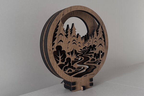 "V lese" lampa 20x22cm provedení povrchu: dub