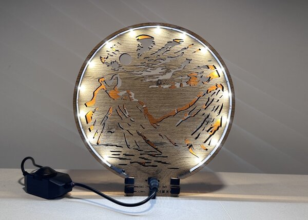 "Medvědi" lampa 20x22cm provedení povrchu: dub