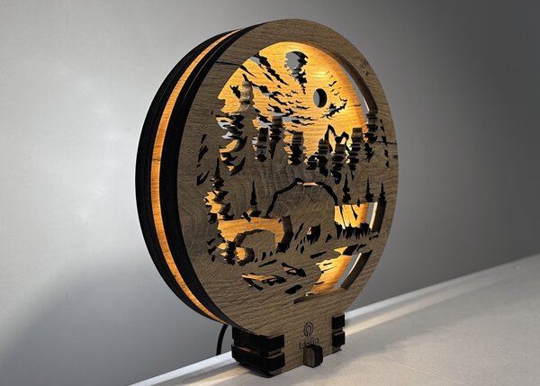 "Medvědi" lampa 20x22cm provedení povrchu: dub
