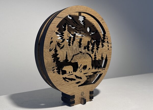 "Medvědi" lampa 20x22cm provedení povrchu: dub