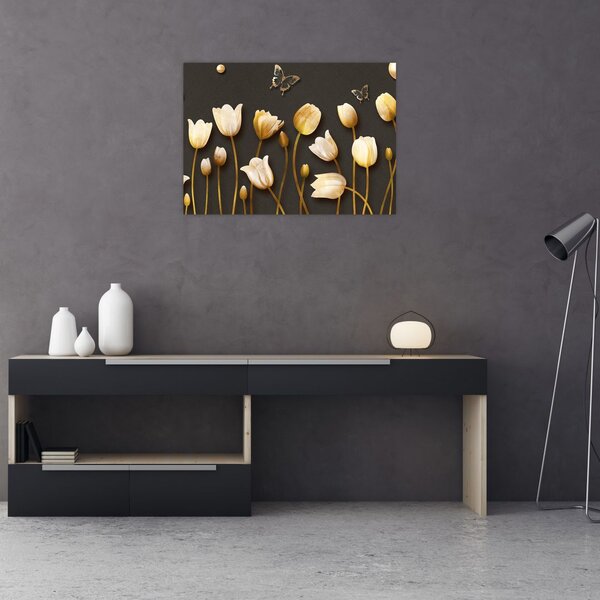Obraz - Tulipány - abstraktní (70x50 cm)