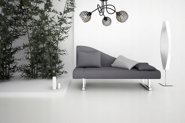 Stropní svítidlo Crystal, 3x černé křišťálové stínítko, b