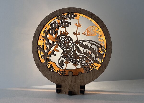 "Želva" lampa 20x22cm provedení povrchu: dub