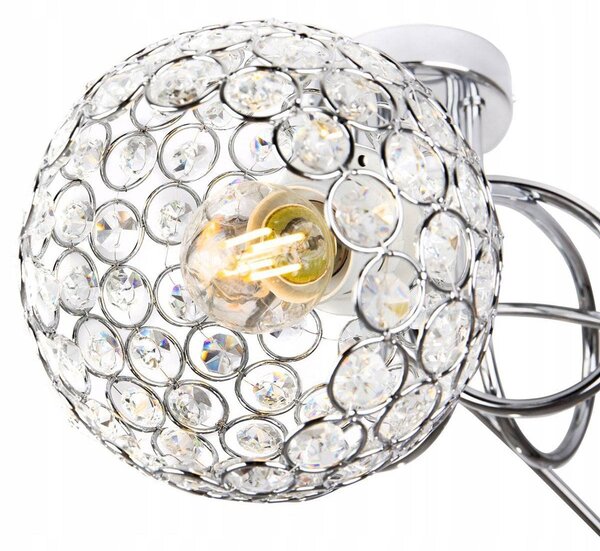 Stropní svítidlo Crystal, 5x stříbrné křišťálové stínítko, ch