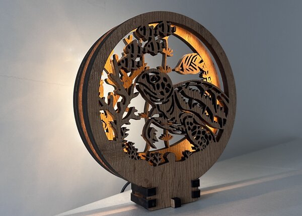 "Želva" lampa 20x22cm provedení povrchu: dub