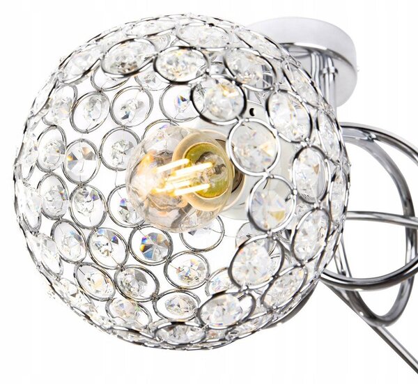 Stropní svítidlo Crystal, 3x stříbrné křišťálové stínítko, ch