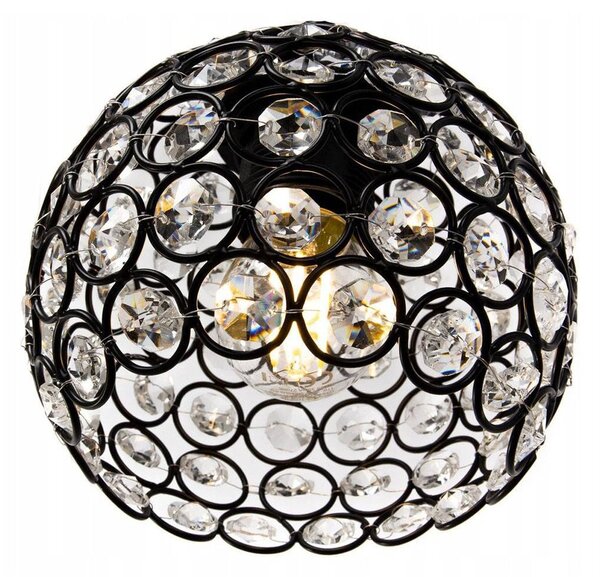 Závěsné svítidlo Crystal, 2x černé křišťálové stínítko