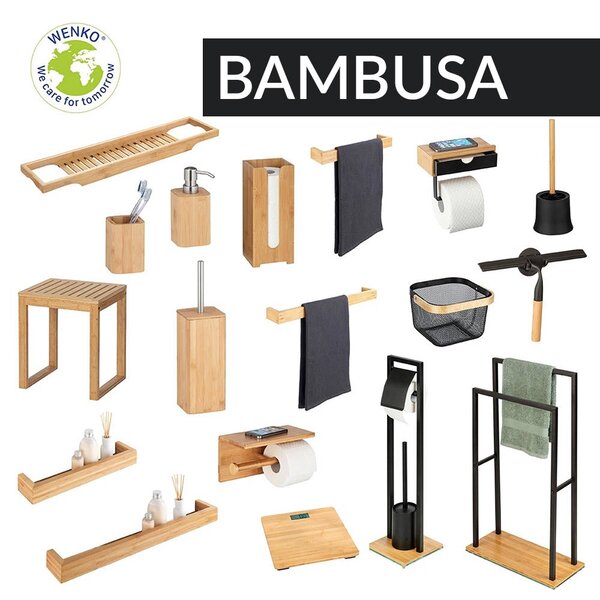 Bambusová polička do koupelny bambusa, 40 x 9 x 5 cm, Wenko