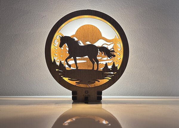 "Kůň" lampa 20x22cm provedení povrchu: dub B