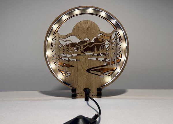 "Kůň" lampa 20x22cm provedení povrchu: dub