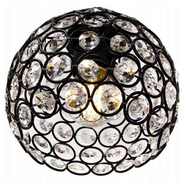 Závěsné svítidlo Crystal, 3x černé křišťálové stínítko
