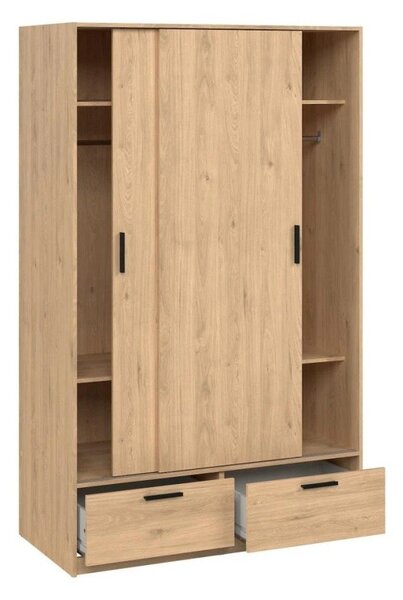 Šatní skříň v dekoru dubu s posuvnými dveřmi v přírodní barvě 121x200 cm Line – Tvilum
